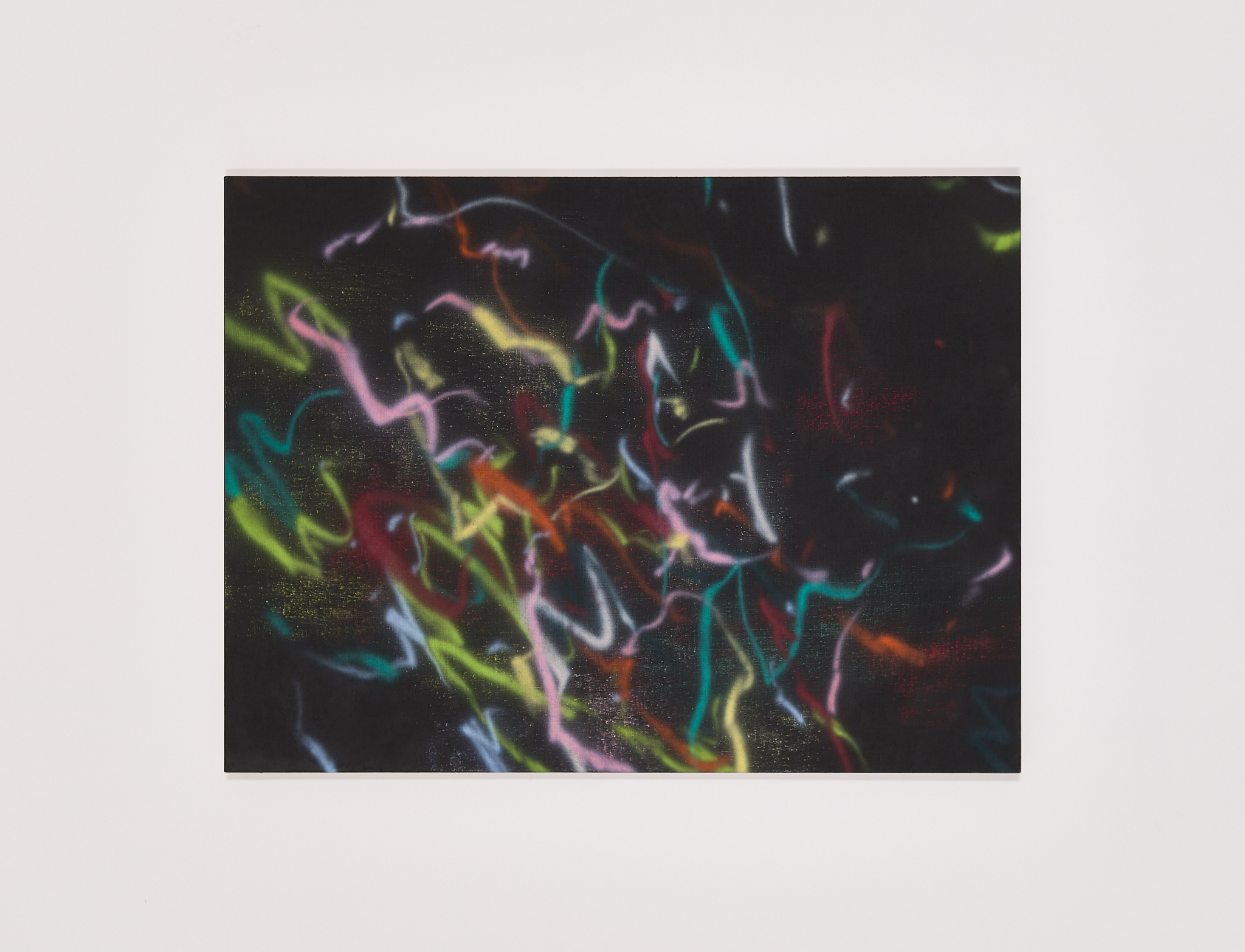 Background Radiation, Power Games 1, 2024, pigments, acrylic, watercolor on canvas, 120x90cm
