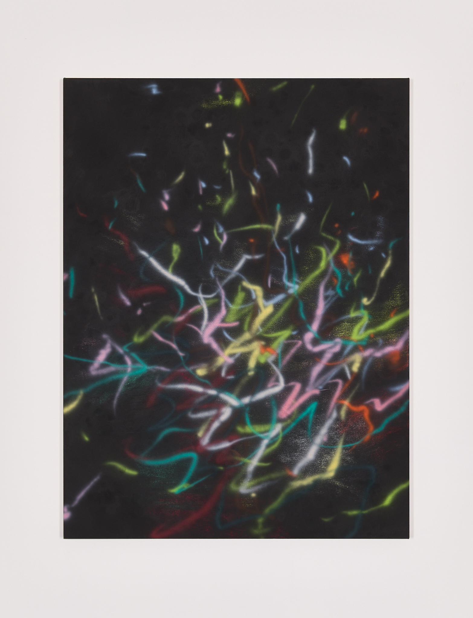 Background Radiation, Power Games 3, 2024, pigments, acrylic, watercolor on canvas, 140x105cm